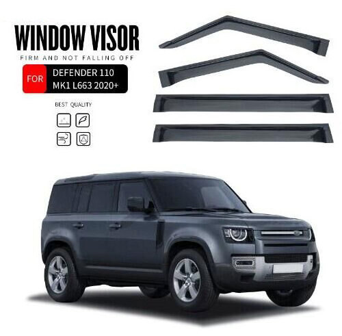 Exterior  accessories car black window deflector Rain Guard Door Visor for Land Rover Defender 90 110 130 accessories