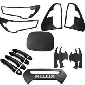 NEW Exterior Accessories ABS  Matte Black Full Combo Set Black Kit for Toyota Hilux 2021 REVO Garnish Cover