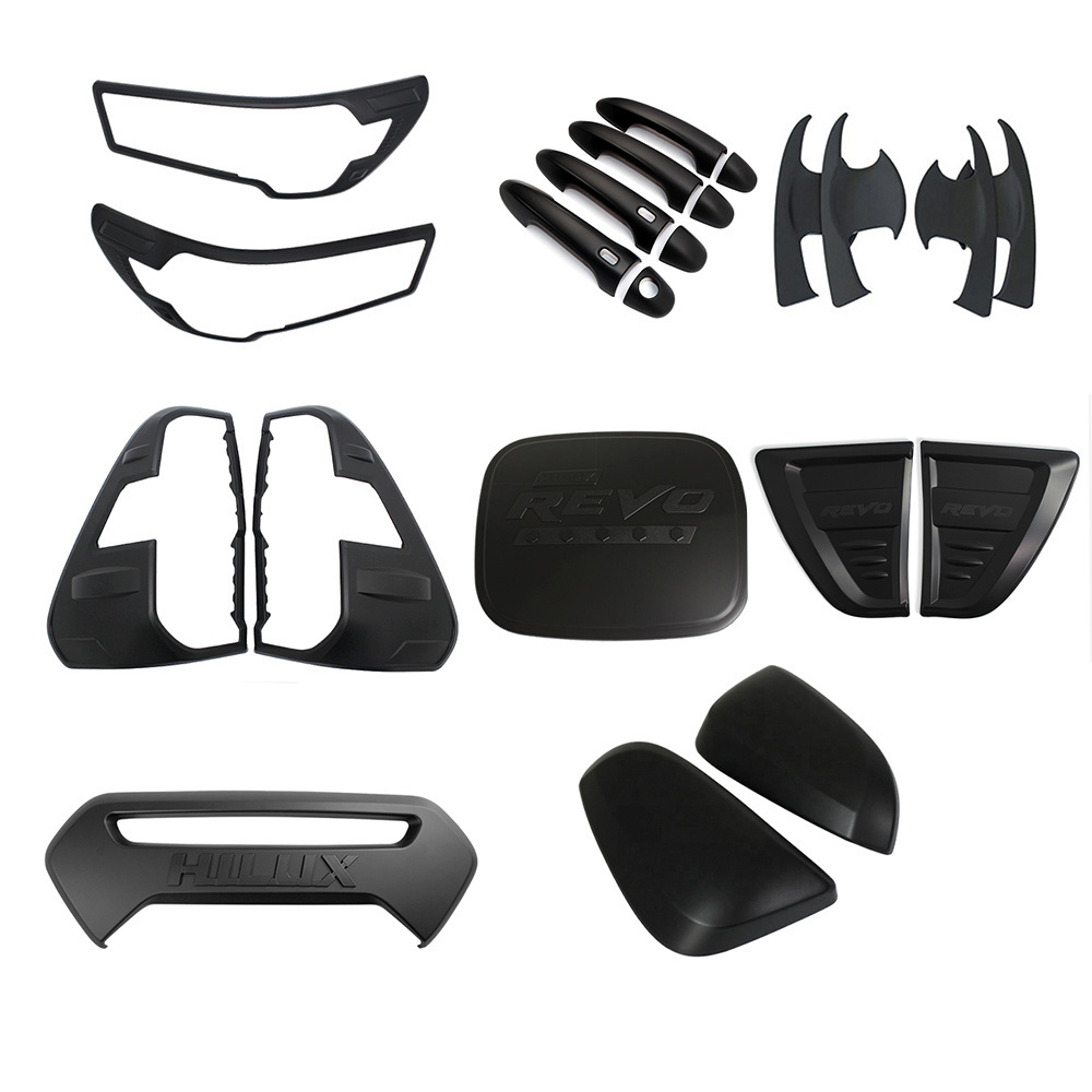 ACCESSORIES TAILGATE TRIM BONNET PROTECTOR  WEATHER SHIELDS FENDER FLARE SUIT FOR Toyota Hilux 2021 Combo Set Kit