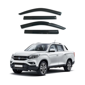 ABS Accessories Black Rain Window Car Wind Deflectors  Door Visor for SSANGYONG MUSSO 2018