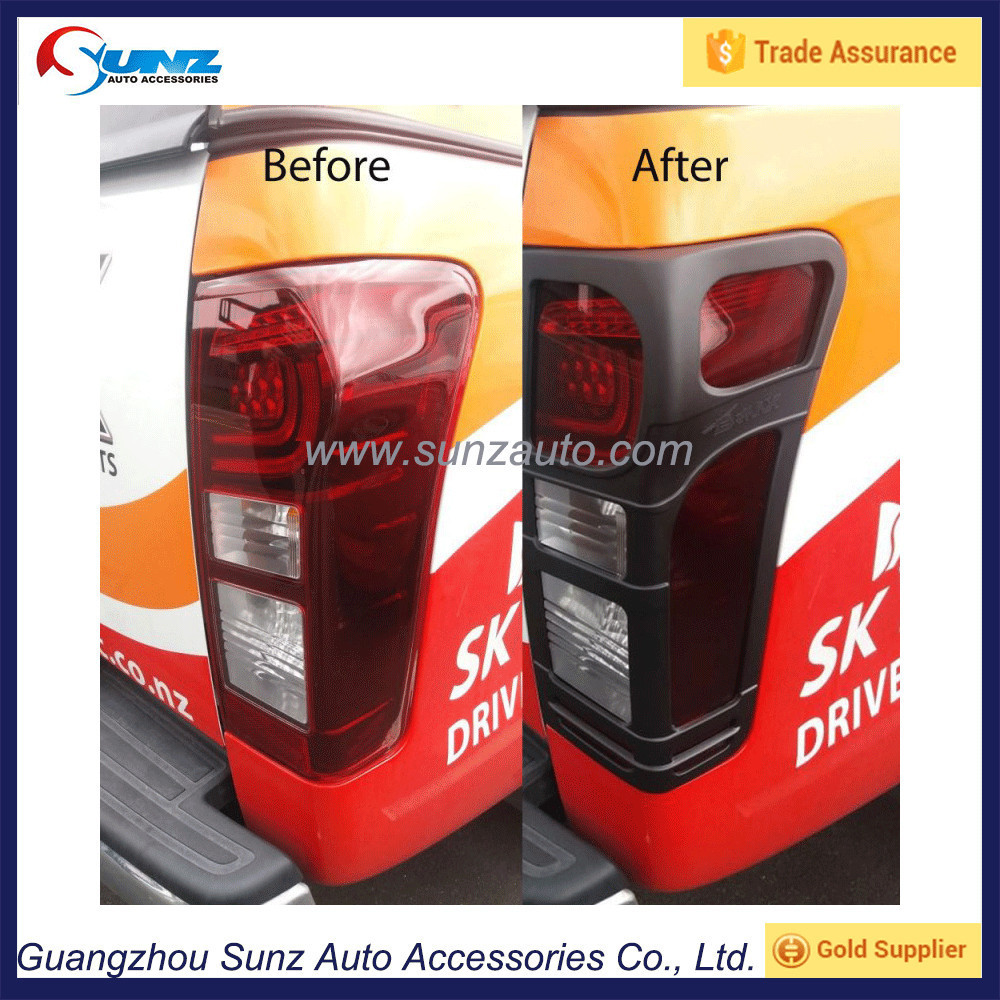 2012- 2016 For Isuzu DMAX  D-MAX 2013 2014 2016 2018 Tail lamp Light Cover Trim Surround Black 4X4 Accessories