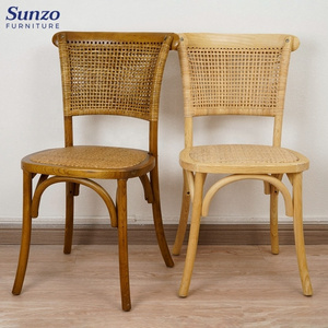 Vintage Banquet Wooden Wedding Rattan Dining Chair For Sale Rattan Back Chairs