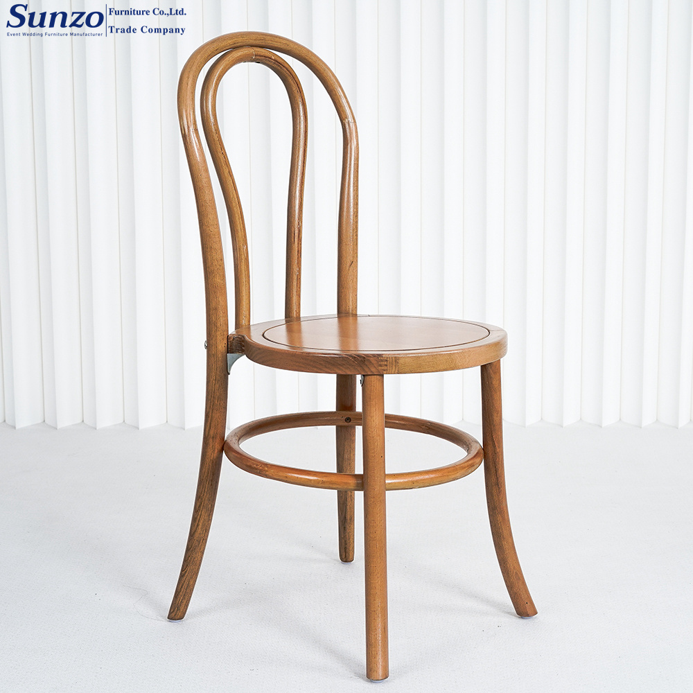 Sunzo Furniture Antique Stackable Dining Event Party Wood Wedding Thonet Bentwood Chairs