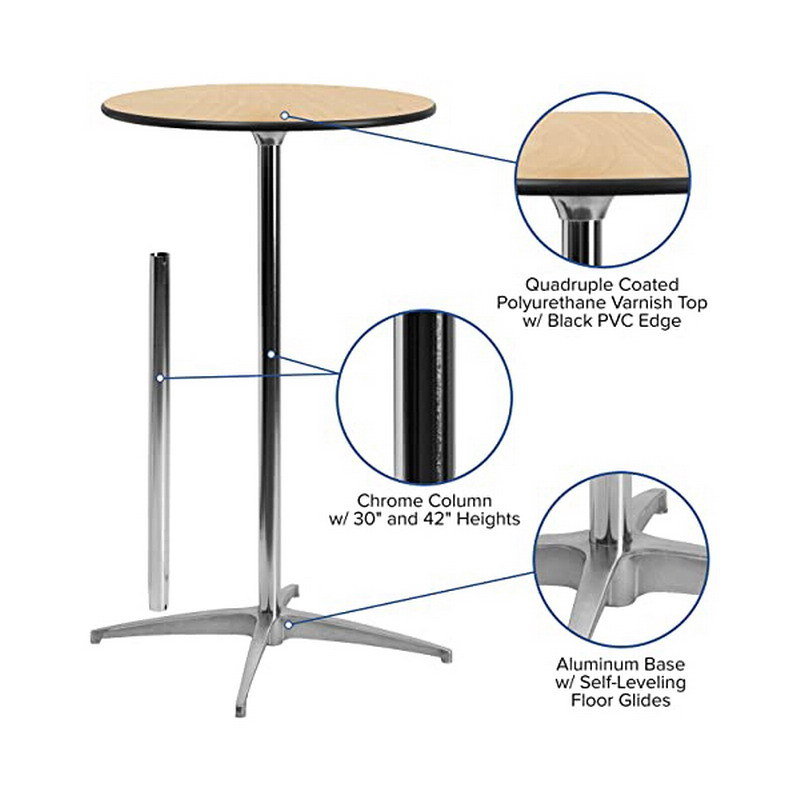 Outdoor Furniture Bar Hanging Railing Bar Height Teak Wooden Folding Bar Table  for Balcony Table and DJ Counter