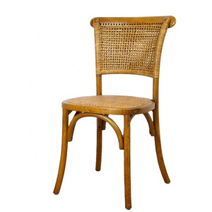 Vineyard Wood Cane Rattan Dining Chair for Weddings and Events