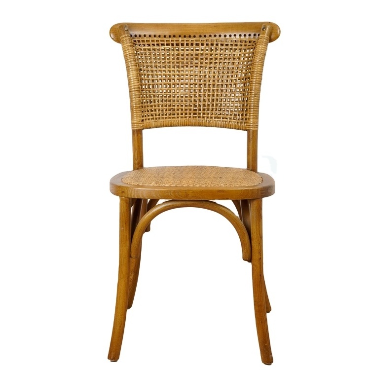 Vineyard Wood Cane Rattan Dining Chair for Weddings and Events