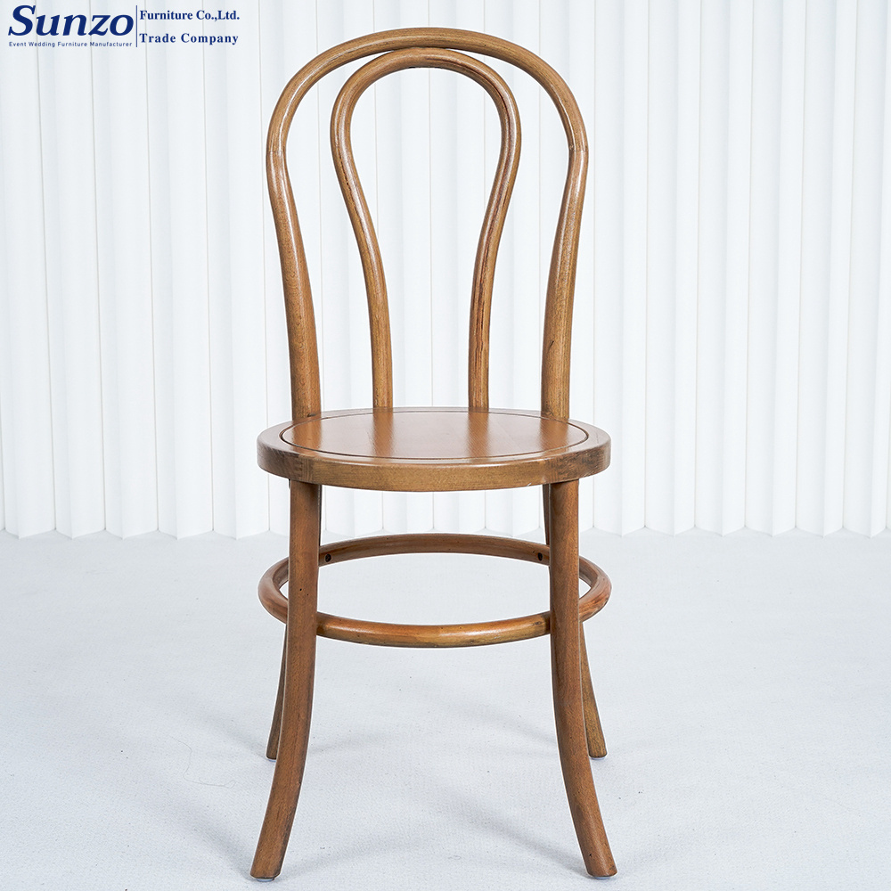 Sunzo Furniture Antique Stackable Dining Event Party Wood Wedding Thonet Bentwood Chairs