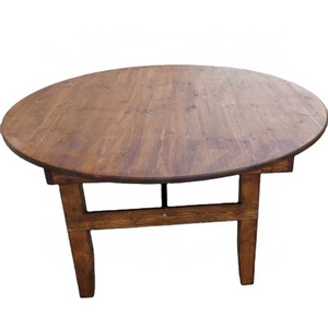 Sunzo Furniture Farmhouse Wedding Round Folding Table Wood Rustic Dining Table