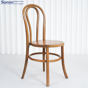 Sunzo Furniture Antique Stackable Dining Event Party Wood Wedding Thonet Bentwood Chairs