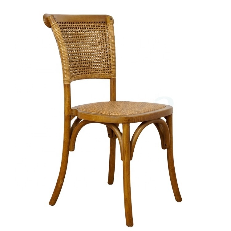 Vineyard Wood Cane Rattan Dining Chair for Weddings and Events