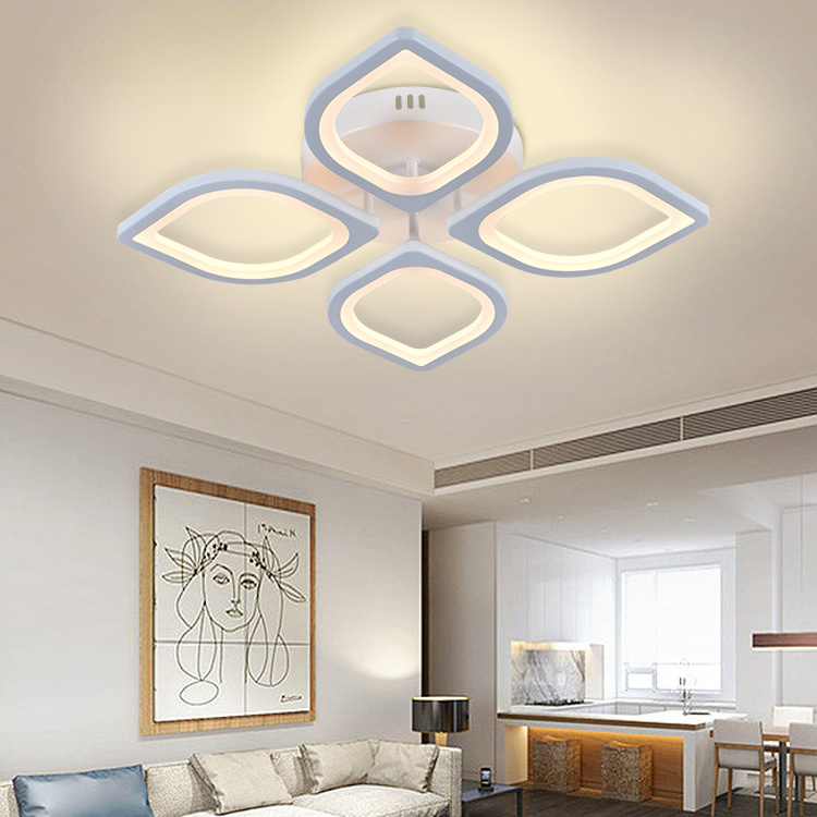 Surface Mounted Pop Ceil Lamp Fixtures Remote Control Living Room Bedroom Light Hotel Chandelier Light For High Ceilings