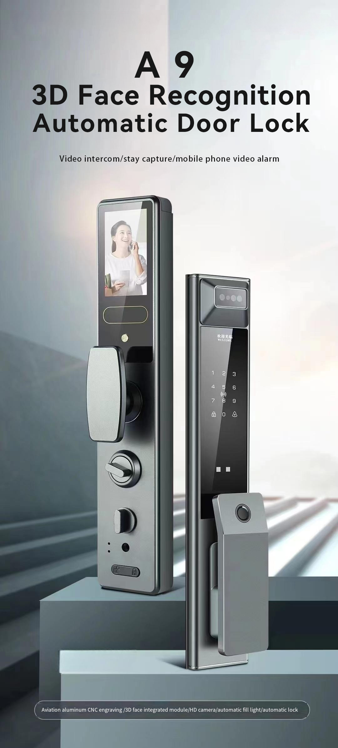 WIFI APP Cerradura Inteligente Fingerprint Key Password Card Smart Door Lock With Camera Monitor Send Photo To Phone Smart Lock