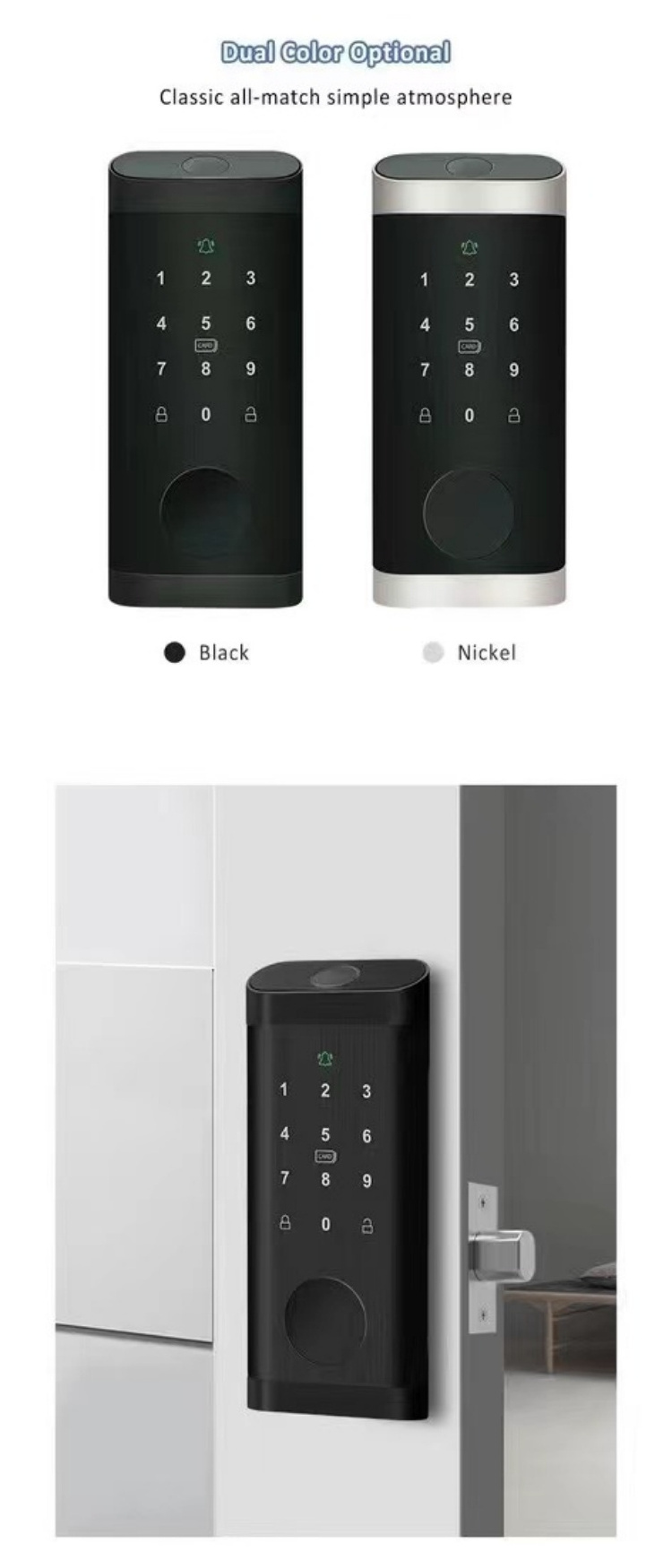 TT High Quality Smart Lock Multiple Reminder Functions Digital Deadbolt Door Lock Remote Control with Anti-Peeping Password