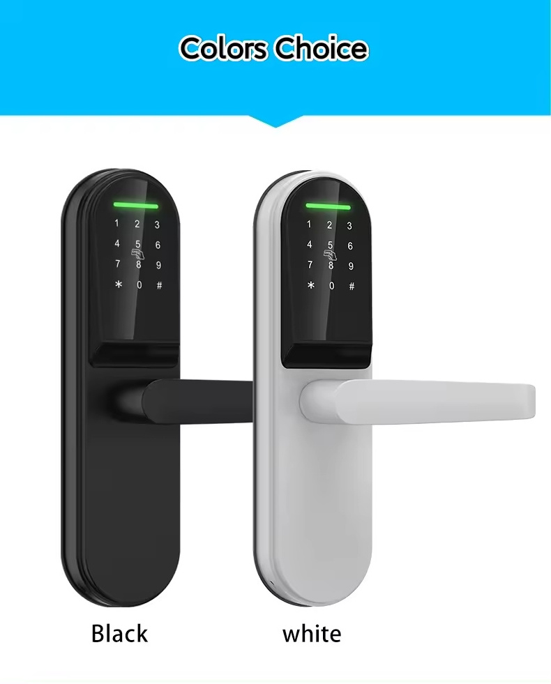 Newest TTlock Wireless Tuya Wifi Remote Control Digital Security Keyless Fingerprint Handle Lock Smart apartment Door Lock