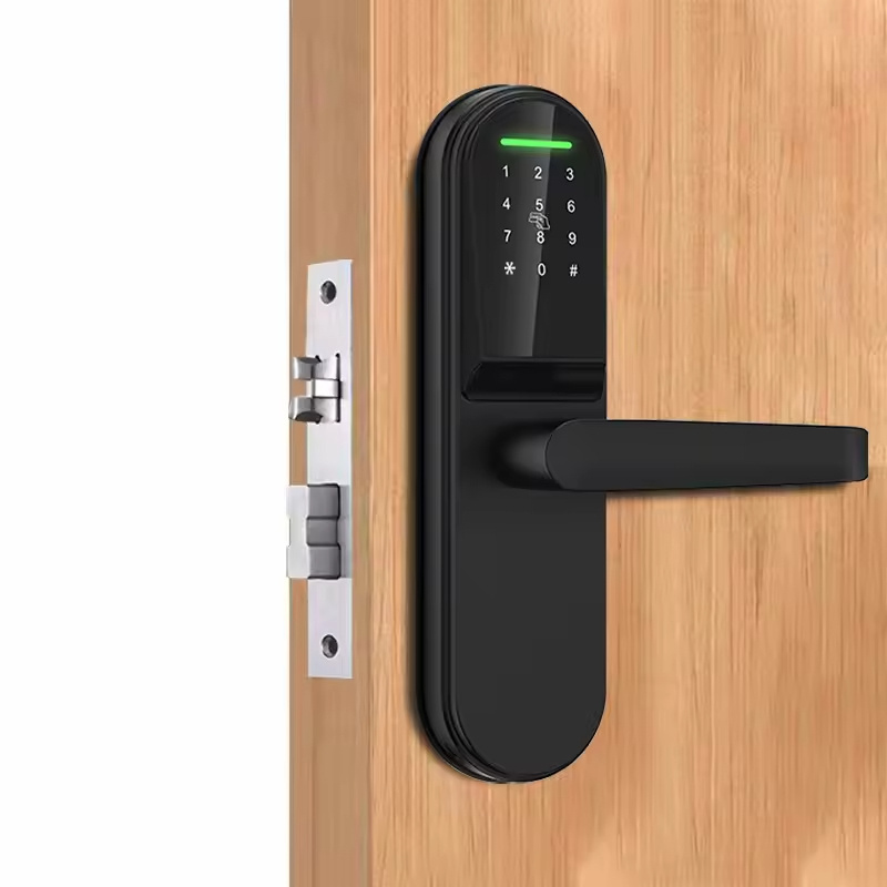 Newest TTlock Wireless Tuya Wifi Remote Control Digital Security Keyless Fingerprint Handle Lock Smart apartment Door Lock