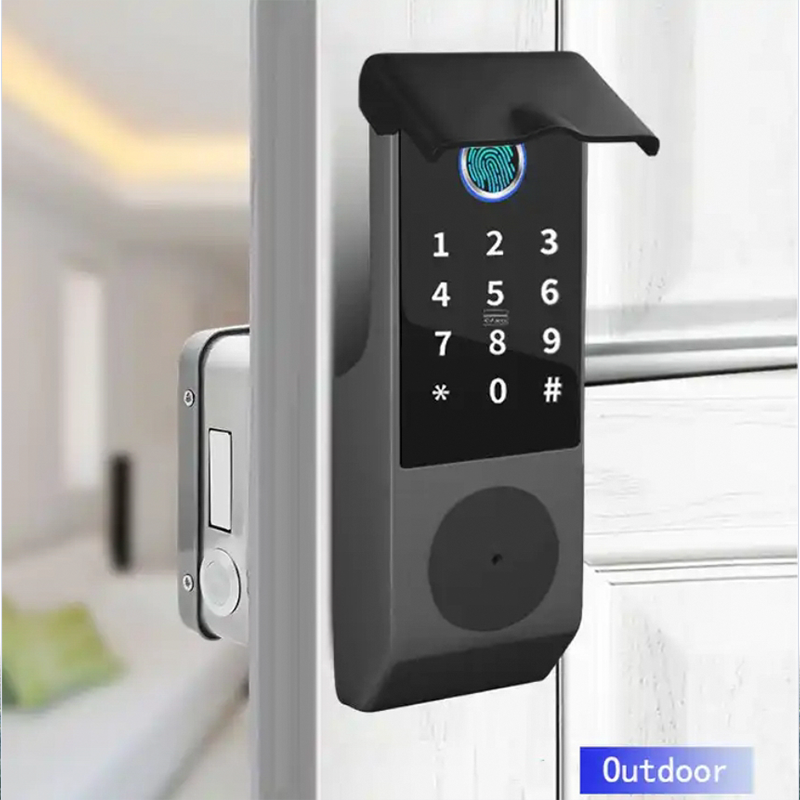 Outdoor access control waterproof wireless remote control electric TTlock tuya NFC fingerprint gate yard door smart RIM lock