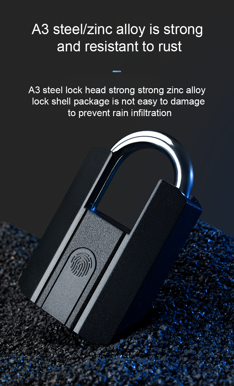 Suoboot Hot Sale Digital Electronic IP 67 Waterproof Fingerprint Smart Padlock with TT lock APP Anti-Theft Keyless Padlock