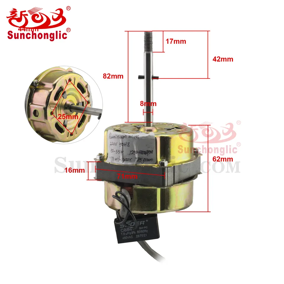 Single Phase Three Speed Electric Fan Motor / Table Fan Motor electr capacitor fan motor