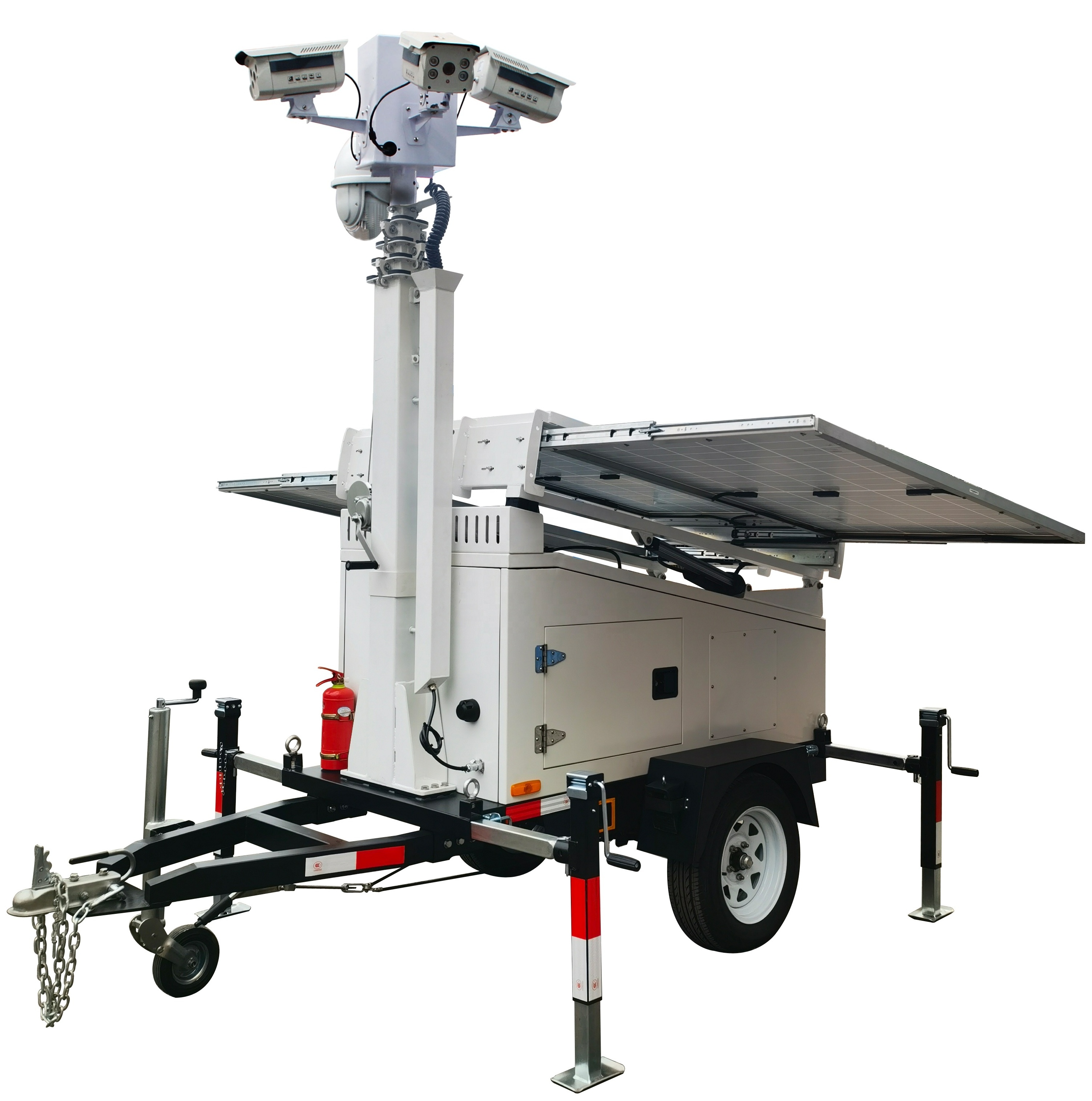 Factory OEM Customizing High Power Solar Panel Mobile Surveillance Trailer for Security Monitoring