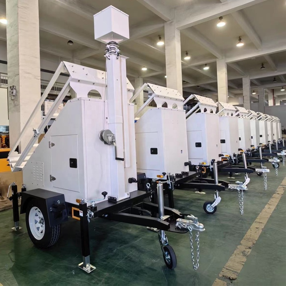 Factory OEM Customizing High Power Solar Panel Mobile Surveillance Trailer for Security Monitoring