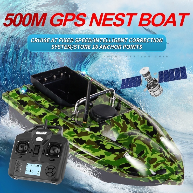 New Arrival Rc 500M Distance Fishing Bait Boat Carp Gps Smart Bait Boat Fishing Accessories Bait Boat For Sale