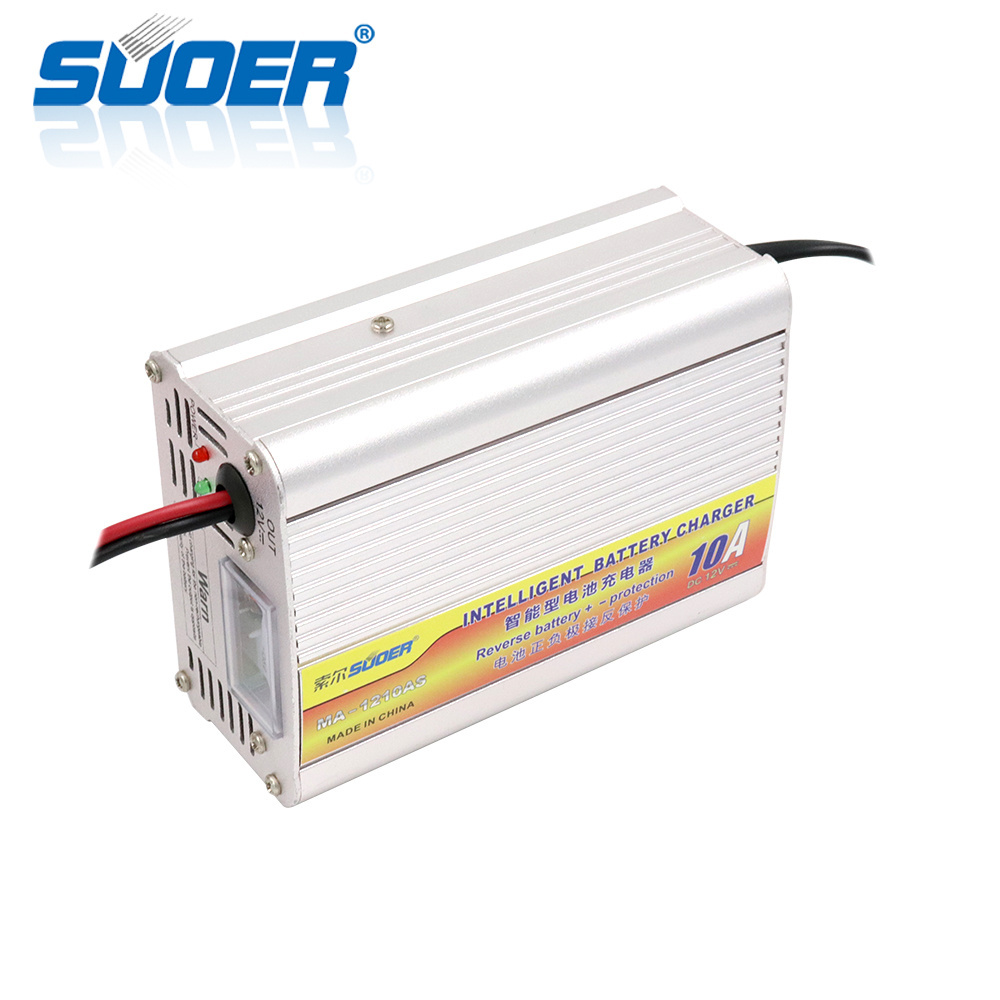 Suoer Three-phase Smart Fast 12V 10ah lead acid Battery Charger With Digital LCD Display