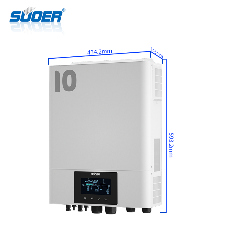 Smart 10kw 11kw 180A max pv charging 230VAC 60Hz Output Frequency hybrid solar inverter with MPPT solar charger controller