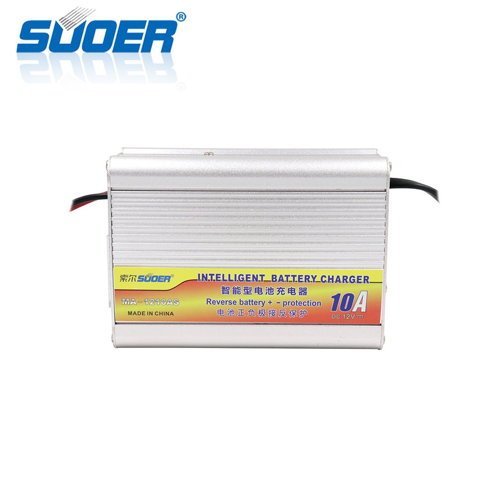 Suoer Three-phase Smart Fast 12V 10ah lead acid Battery Charger With Digital LCD Display