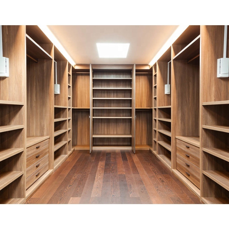 Customized Modern Bedroom Walkin Cabinet Wardrobe Closets Systems Furniture Design Wooden Walk in Closet