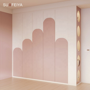 SUOFEIYA Modern Kids Wood Wardrobe Bedroom Armoire Closet with Shelves and Clothing Rod