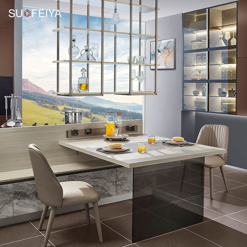 Suofeiya Customised Modern Design Chipboard Laminated Kitchen Cabinet with Blum Accessories