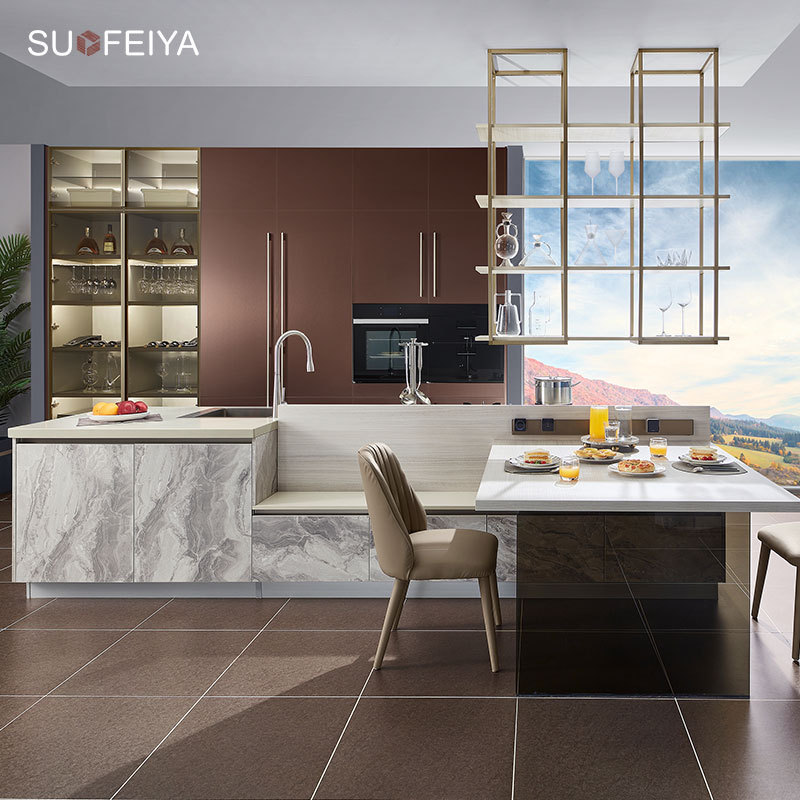 Suofeiya Customised Modern Design Chipboard Laminated Kitchen Cabinet with Blum Accessories