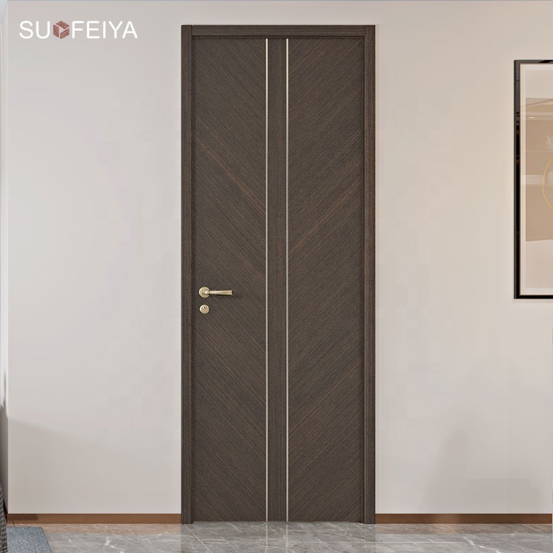 Suofeiya Home Designs Modern Solid Wood Veneer Door Interior Bedroom Security Doors for Houses