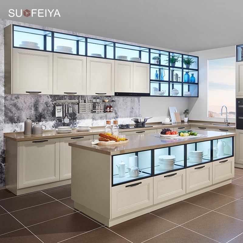 Suofeiya Factory Price Custom Modern Italian Design Modular Aluminum Lacquer Kitchen Cabinets For Sale