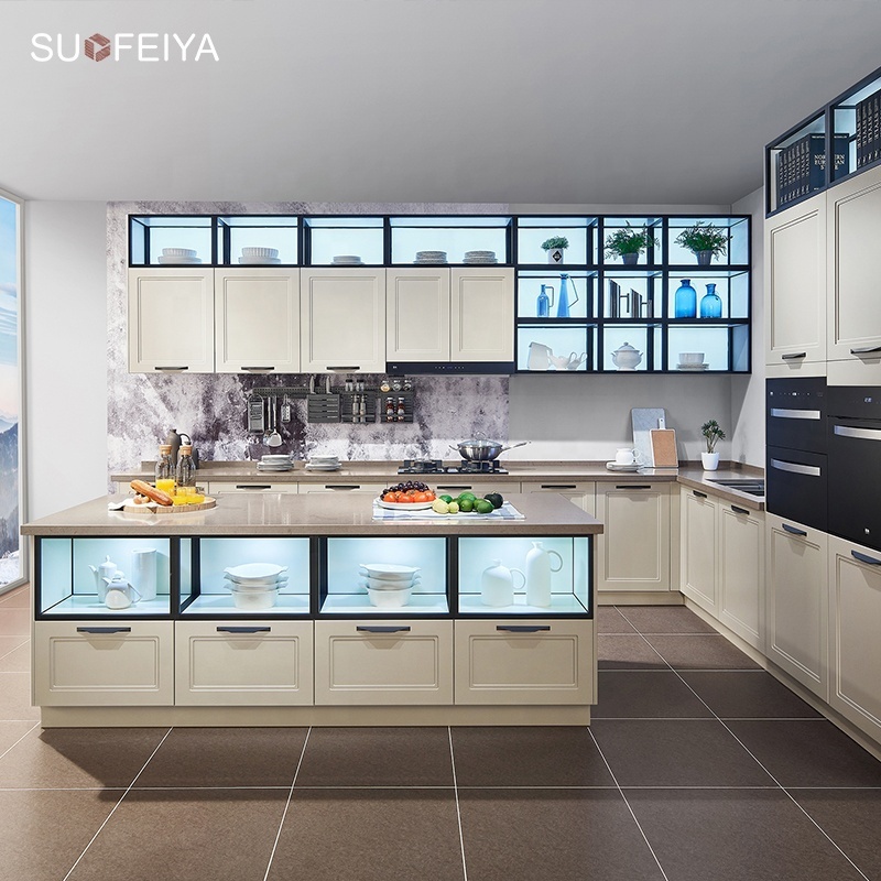 Suofeiya Factory Price Custom Modern Italian Design Modular Aluminum Lacquer Kitchen Cabinets For Sale