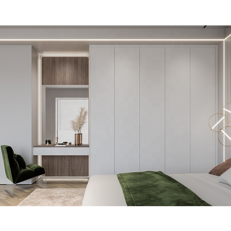 SUOFEIYA Australian Standard Modern Bedroom Closet Wall White Wardrobe Cabinet with Dressing Table Design