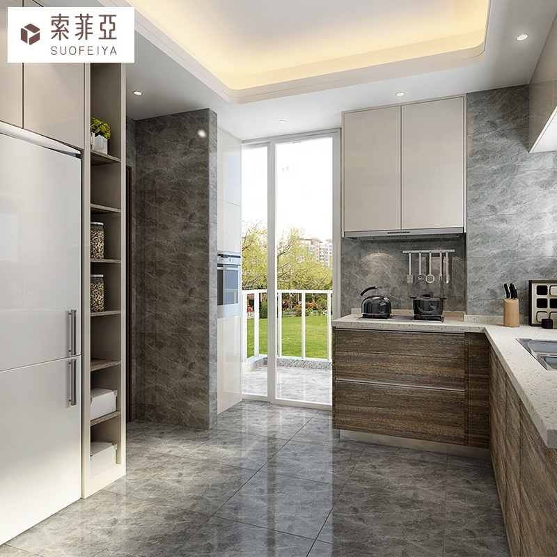 SUOFEIYA Apartment Project Home HPL Laminate Fitted Kitchen Cabinets Design