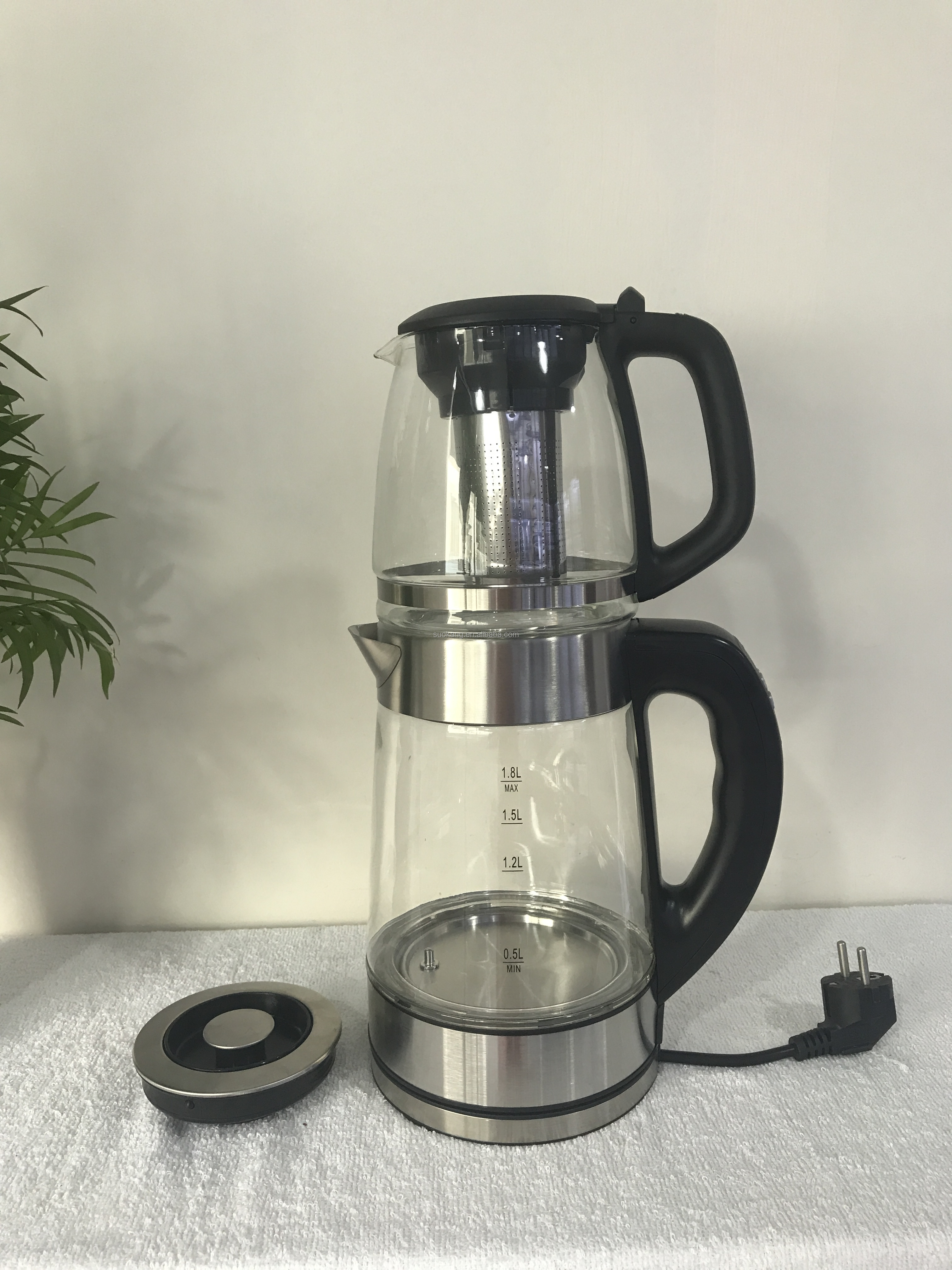 Hot Selling Factory Digital Keep Warm Function Adjustable Temperature Glass Electric Kettle With Glass Pot Tea Maker