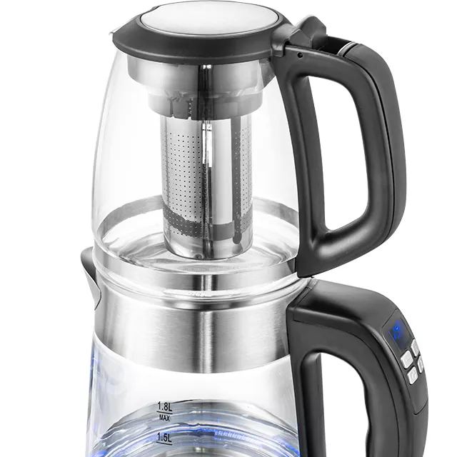 Hot Selling Factory Digital Keep Warm Function Adjustable Temperature Glass Electric Kettle With Glass Pot Tea Maker