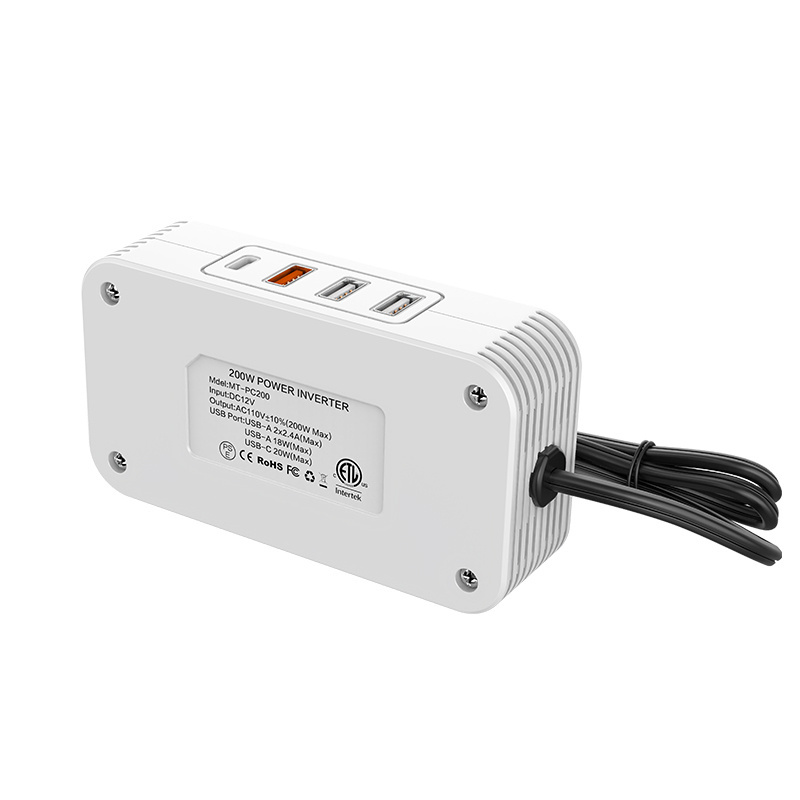 Hot electric car 12V TO 22V car inverter 200W PD 20W QC3.0 charger inverter