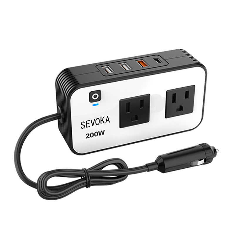 Hot electric car 12V TO 22V car inverter 200W PD 20W QC3.0 charger inverter