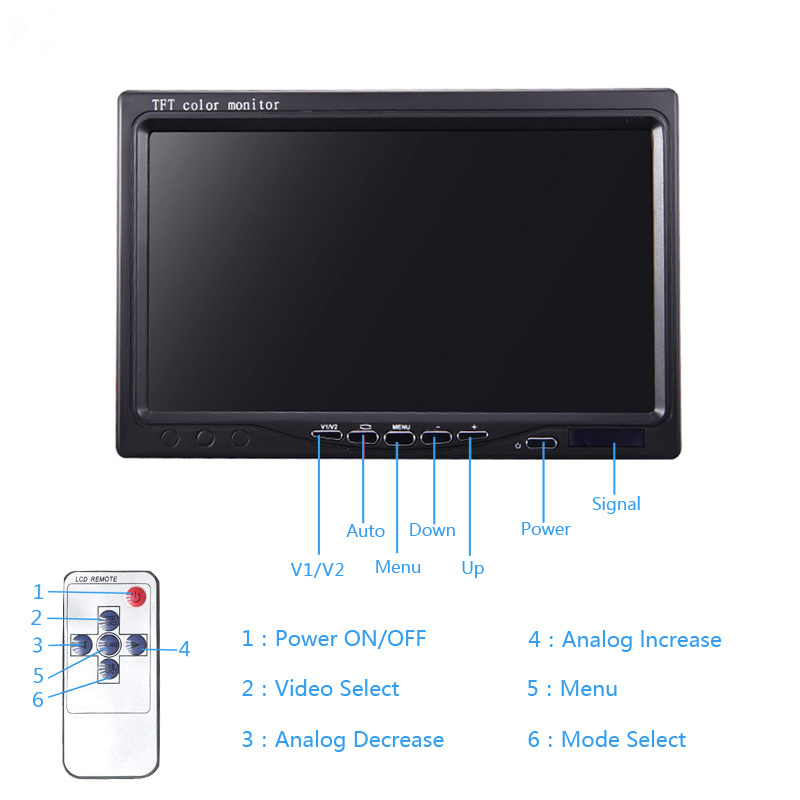 Factory Supply 7 inch TFT LCD HD CAR MIRROR MONITOR Rear View Display for Parking Reverse Rear View Camera Auto Monitor