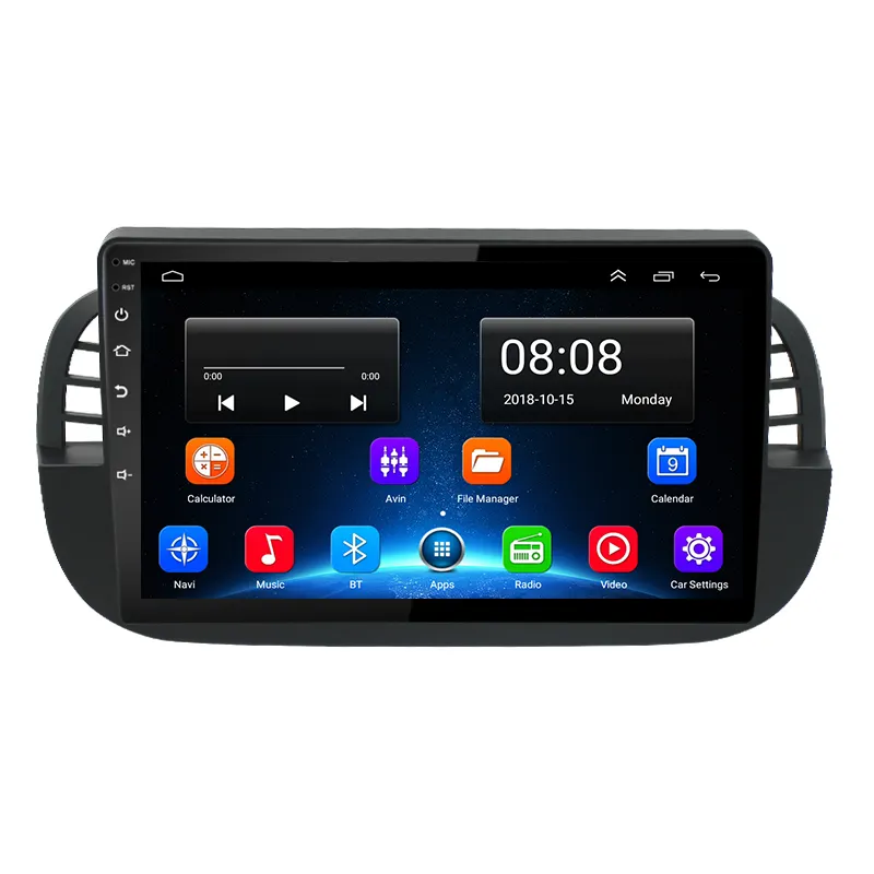 1+16G 2 Din Car Stereo Audio Player Car Multimedia Player Android Car Radio For FIAT 500 2007-2015 Fascia Frame Dash Kit