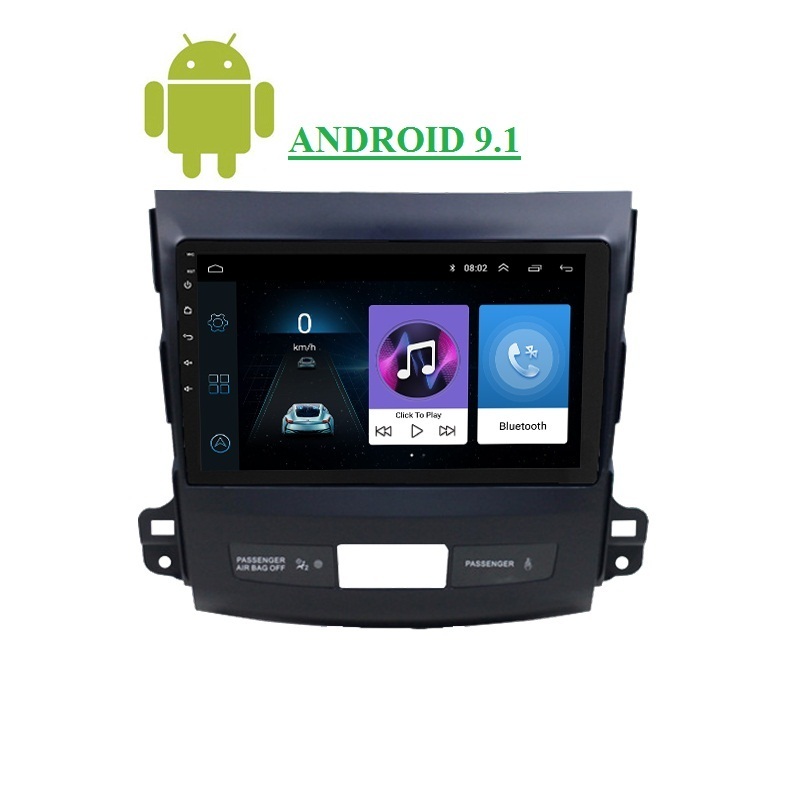 Android 9.1 Car GPS Navigation autostereo radio for Mitsubishi Outlander xl 2 Multimedia Player with plastic frame