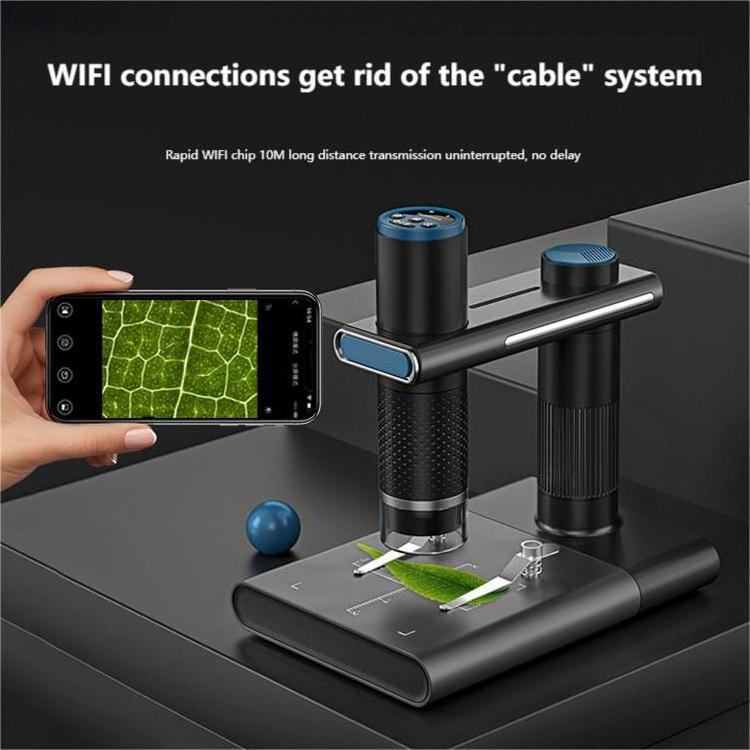 WIFI portable digital microscope 50-1000X design compact, precision instrument , skin , Jewelry detection