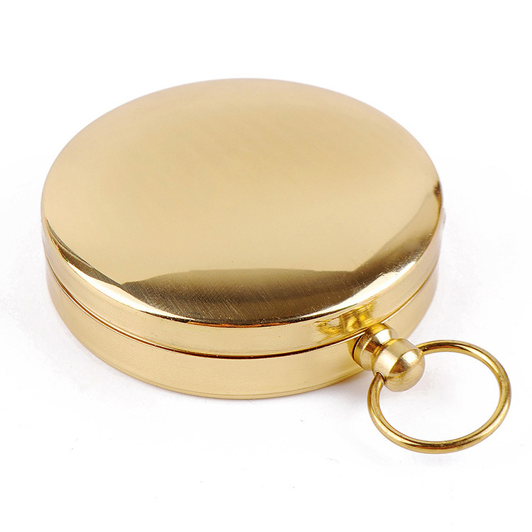 Hot Sale Glow In Dark Outdoor Hiking Portable Metal Brass Compass With Lid