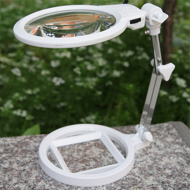 Desktop with LED light foldable large mirror magnifier Glass magnifier Desktop magnifier 3B-1A