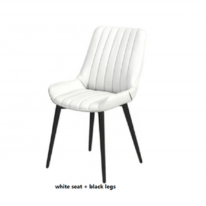 Wholesale Free Sample white black leather metal dining chair modern leather chairs french furniture velvet leather dinning chair