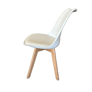 Sedia imbottita seduta plastic gambe legno colore bianco portata Padded plastic seat wooden legs white color chair