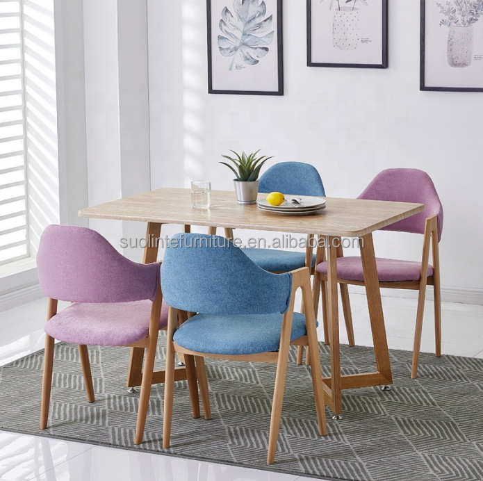 modern minimalist restaurant coffee shop fabric seat wooden chair dinning Nordic coffee lounge chair fabric wooden dinning chair